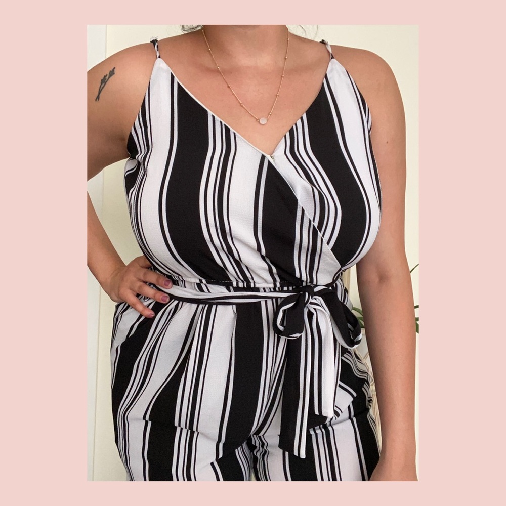 Stripped Jump Suit